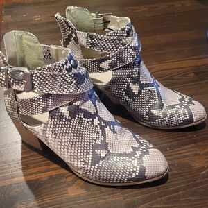 Fergalicious Snakeskin Ankle Boots